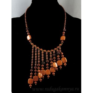 Украшения из дерева - Колье, 56см