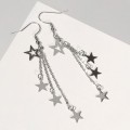 Серьги висячие "Звёздный дождь", цвет серебро