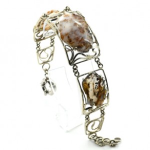 Браслет агат моховой, 19см