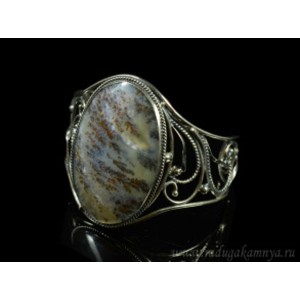 Браслет из агата мохового, 19,5см.