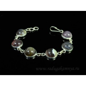 Браслет с агатом бразильским в посеребрении круг 15мм, 18см. Браслет с агатом бразильским в посеребрении круг 15мм, 18см.