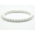 Браслет шарик 6мм из кварца прессованного (имитация агата белого)