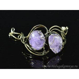 Браслет аметист, 19см.