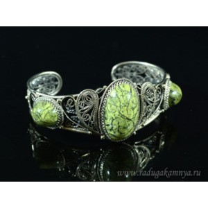 Браслет змеевик, 22 см.