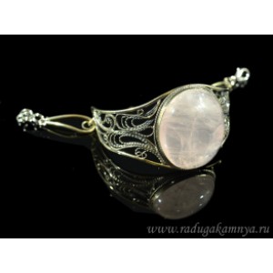 Браслет из розового кварца, 18см.