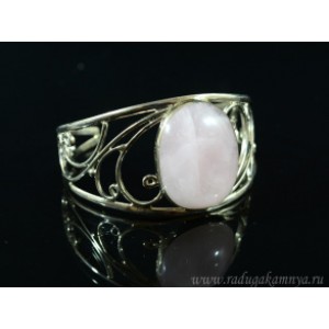 Браслет с розовым кварцем, 17,5см.