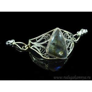 Браслет из лабрадорита " Грация " 27*40мм, 18,5см.