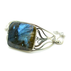 Браслет из лабрадорита " Прямоугольник ", 18 см.