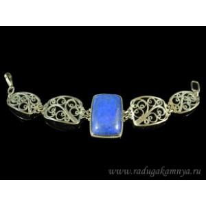 Браслет лазурит "Прямоугольник ", 20см.
