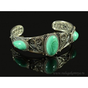 Браслет малахит, 23см.