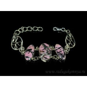 Браслет из родонита, 18-22см