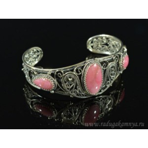 Браслет родонит " Орлец ", 19,5 см.