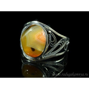 Браслет из сардоникса, 17,5см.