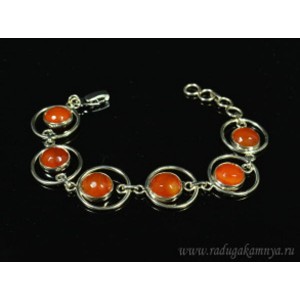 Браслет с сердоликом " Круг " 20мм., 20см.