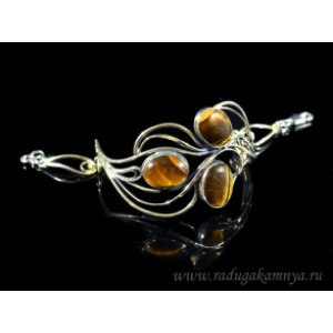 Браслет тигровый глаз, 18,5 см.