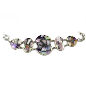 Браслет из флюорита "Мозаика" 18см.