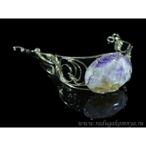 Браслет с флюоритом " Овал ", 39*31мм, 18,5 см.