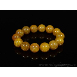 Браслет из волосатика "золотой" шарик 16мм, 87гр.
