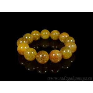 Браслет из волосатика "золотой" шарик 17-18мм, 100гр.