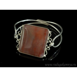 Браслет с халцедоном в посеребрении квадрат 40*49мм, 19см Браслет с халцедоном в посеребрении квадрат 40*49мм, 19см