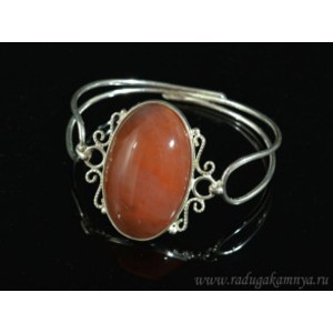 Браслет с халцедоном в посеребрении овал 44*43мм, 20см