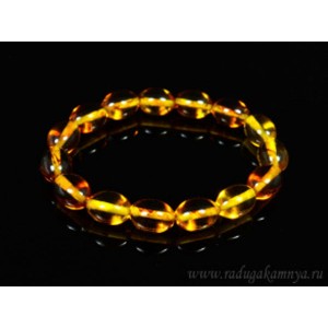 Браслет из янтаря овал 10*14мм медовый