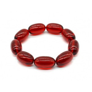 Браслет из янтаря (иск.) овал 14*23мм вишня