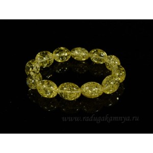 Браслет из янтаря овал 15*18мм лимонный