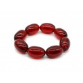Браслет из янтаря (иск.) овал 16*25мм вишня