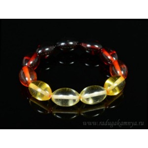 Браслет из янтаря рис 12*19мм радуга медово-вишневый Браслет из янтаря рис 12*19мм радуга медово-вишневый