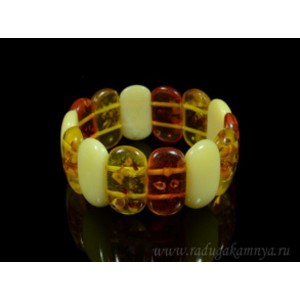 Браслет из янтаря сегмент 30*15мм медовый, молочный, коньячный светлый