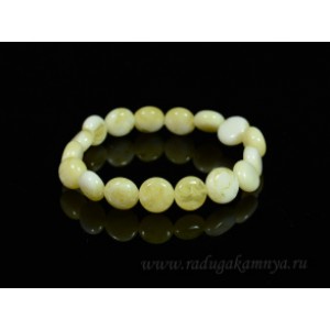 Браслет из янтаря круг 12мм молочный Браслет из янтаря круг 12мм молочный