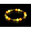 Браслет из янтаря шарик 10мм ассорти