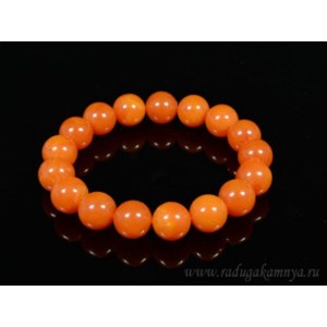 Браслет из янтаря шарик 12мм карамельный