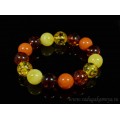 Браслет из янтаря шарик 14мм ассорти
