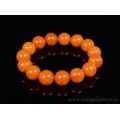 Браслет из янтаря шарик 14мм карамельный