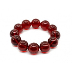 Браслет из янтаря шарик 18мм вишня