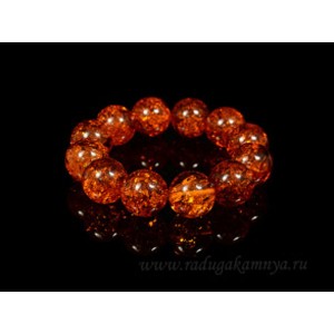 Браслет из янтаря шарик 18мм коньячный Браслет из янтаря шарик 18мм коньячный