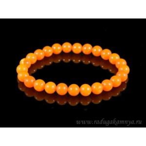 Браслет из янтаря шарик 8мм карамельный