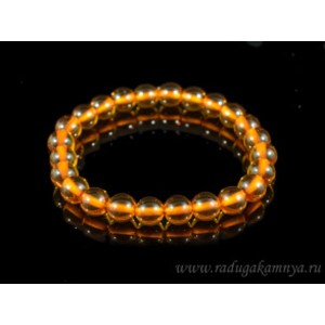 Браслет из янтаря шарик 8мм св.коньячный 2