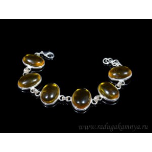 Браслет с янтарём в посеребрении овал 22*16мм медовый, 20см. Браслет с янтарём в посеребрении овал 22*16мм медовый, 20см.