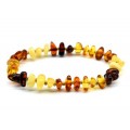 Браслет янтарный с бисером цвет  ассорти