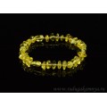 Браслет янтарный с бисером цвет  лимонный