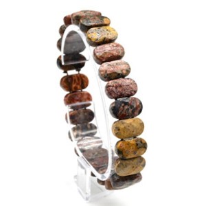 Браслет граненый 14*7мм из яшмы леопардовой