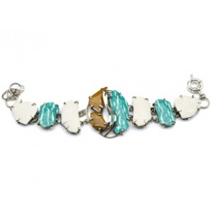Браслет из кахолонга, амазонита и яшмы 19-22см.