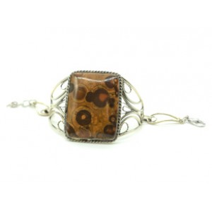 Браслет из яшмы " Прямоугольник " 30*39мм., 17,5 см.