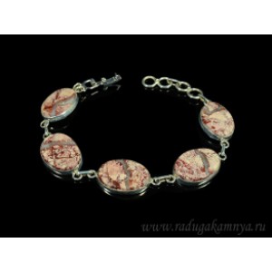 Браслет яшма уральская овал 22*17мм, 19см.