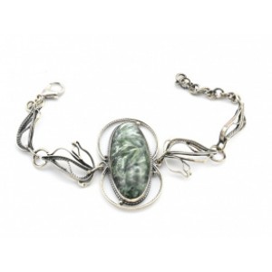 Браслет с серафинитом, 15,5 см. Браслет с серафинитом, 15,5 см.