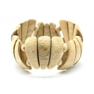 Браслет деревянный Волна с шариком, ширина 28мм