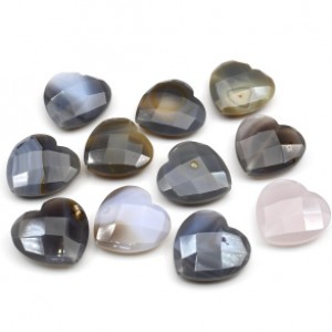 Бусина из агата бразильского сердце 40*40мм, 1шт